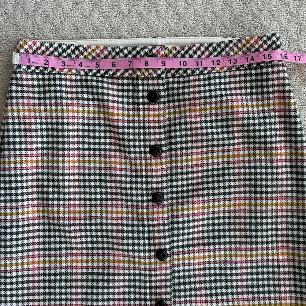 Talbots Wool Blend Houndstooth Button-Front Skirt 10P Casual Academia Office NWT - Picture 11 of 11